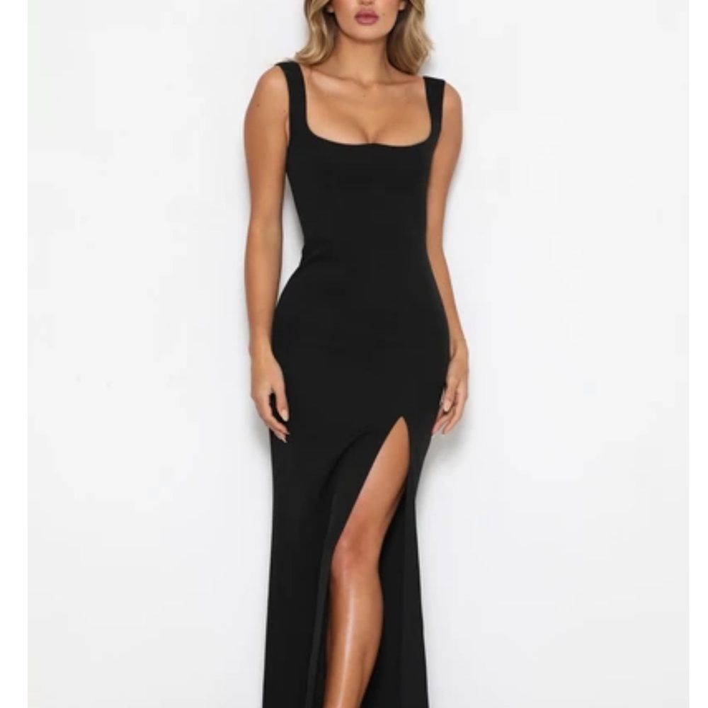 NWT Abyss by Abby - Black floor length Kim dress with slit